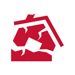 House and earthquake icon