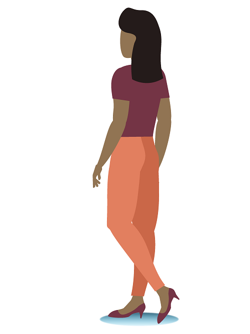 illustration of woman walking