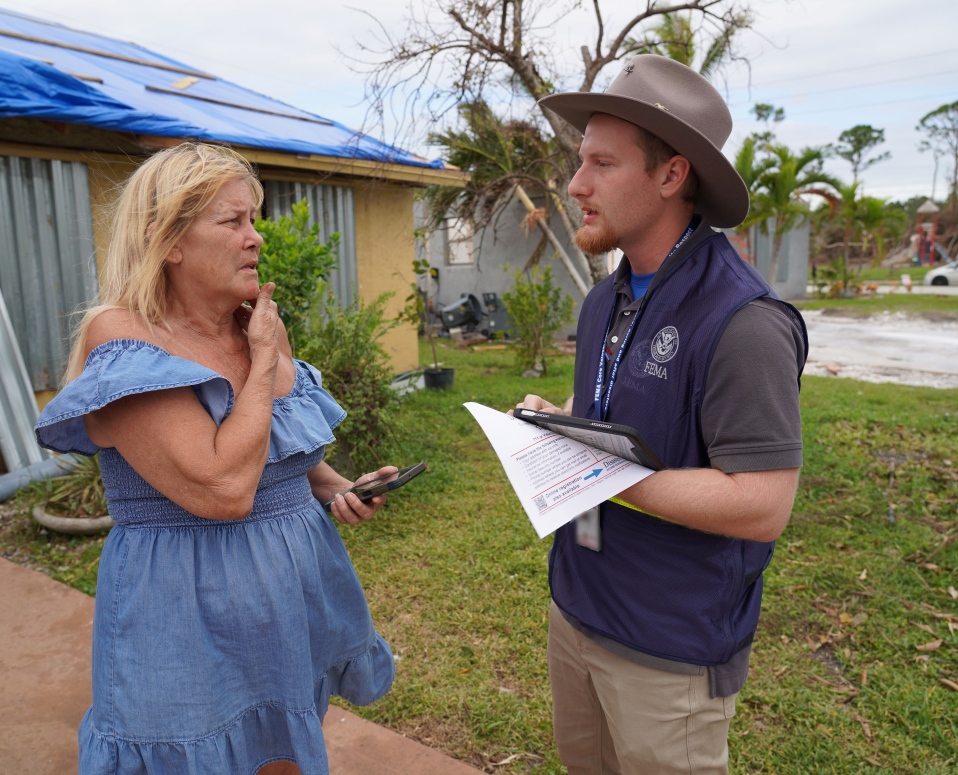 FEMA Disaster Survivors Assistance team members and Martin County emergency management canvas Martin County, Florida, to register and assist disaster survivors after Hurricane Milton. 