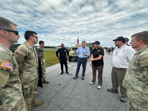 Caption: <p>Ashville, N.C. (Sept. 30, 2024) - North Carolina Governor Roy Cooper, FEMA Administrator Criswell, FEMA Region 4 Regional Administrator Samaan, and U.S. Army coordinate response to Hurricane Helene.</p>